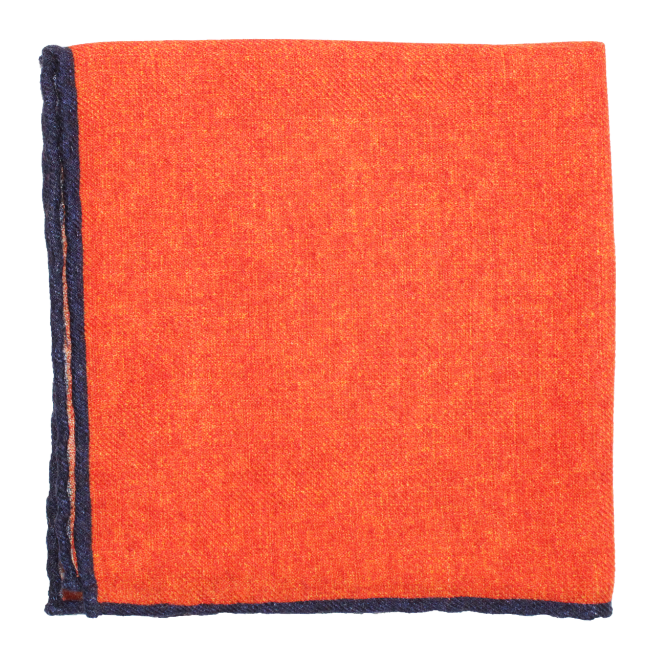 HENRY SARTORIAL X HEMLEY Wool Pocket Square ORANGE