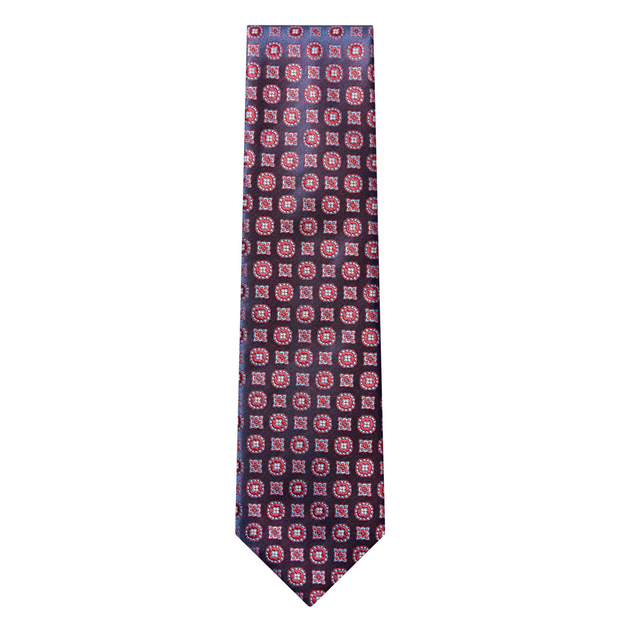 HENRY SARTORIAL X HEMLEY Printed Silk Tie RED/MULTI