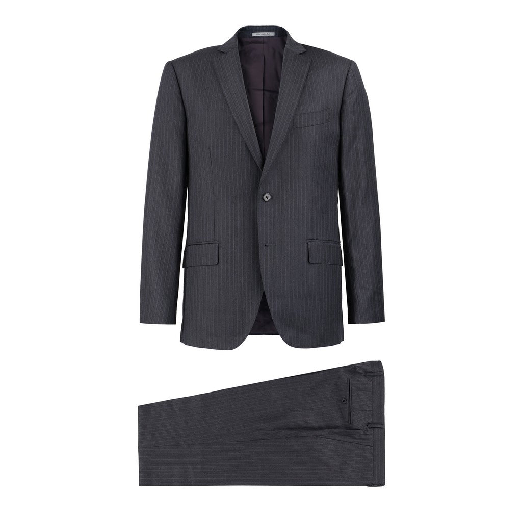 HENRY SARTORIAL VBC S110's Pinstripe Notch Lapel Suit CHARCOAL REG