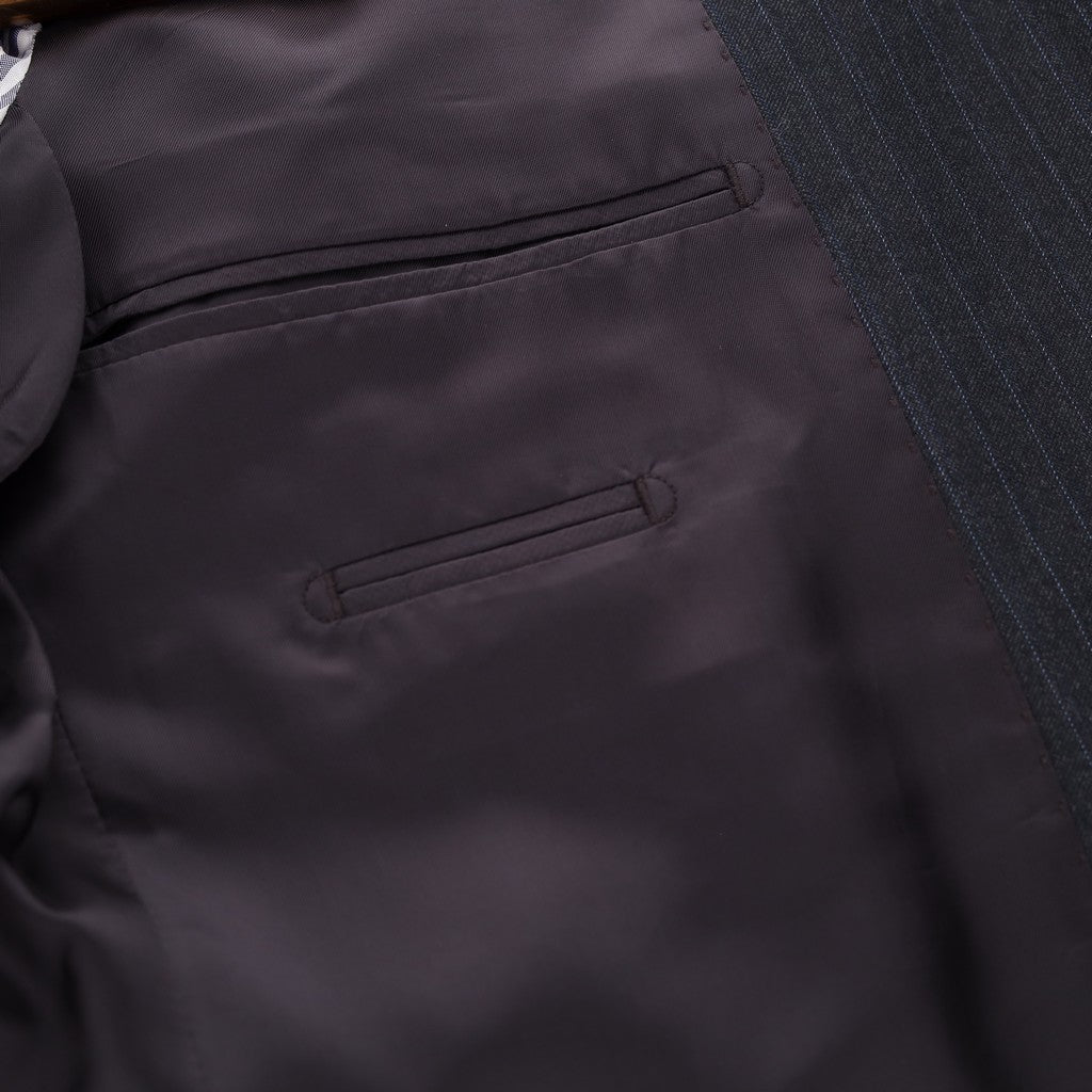 HENRY SARTORIAL VBC S110's Pinstripe Notch Lapel Suit CHARCOAL REG