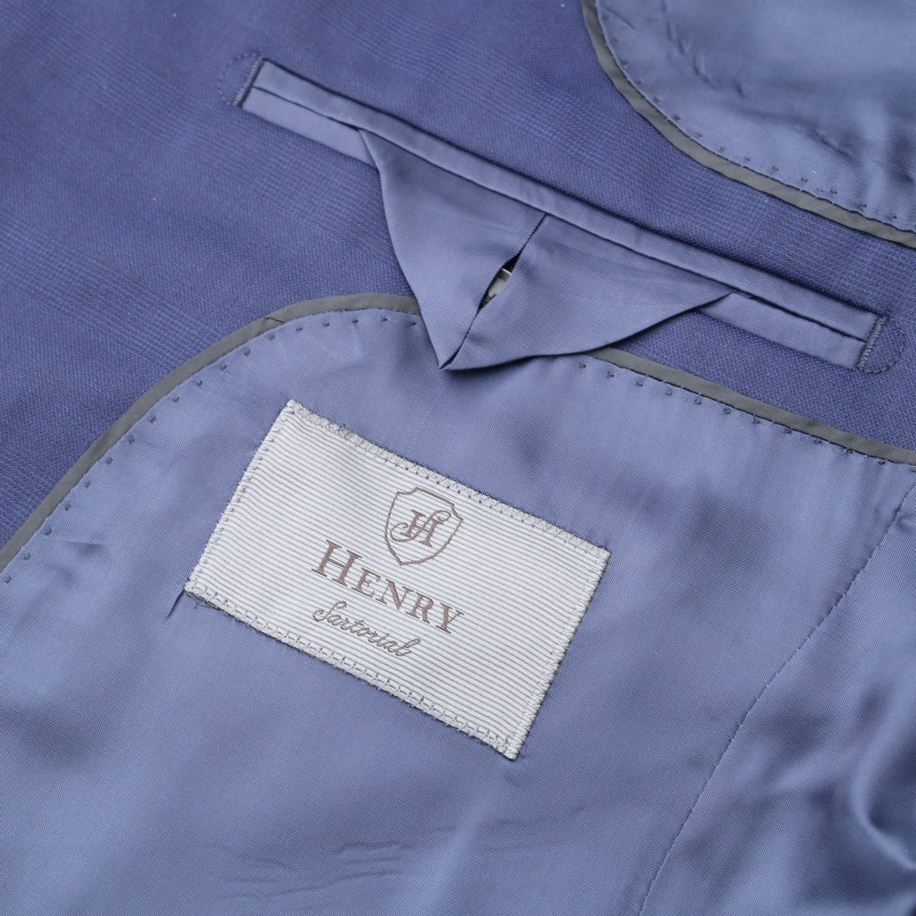 HENRY SARTORIAL Merino Wool Notch Lapel Suit NAVY