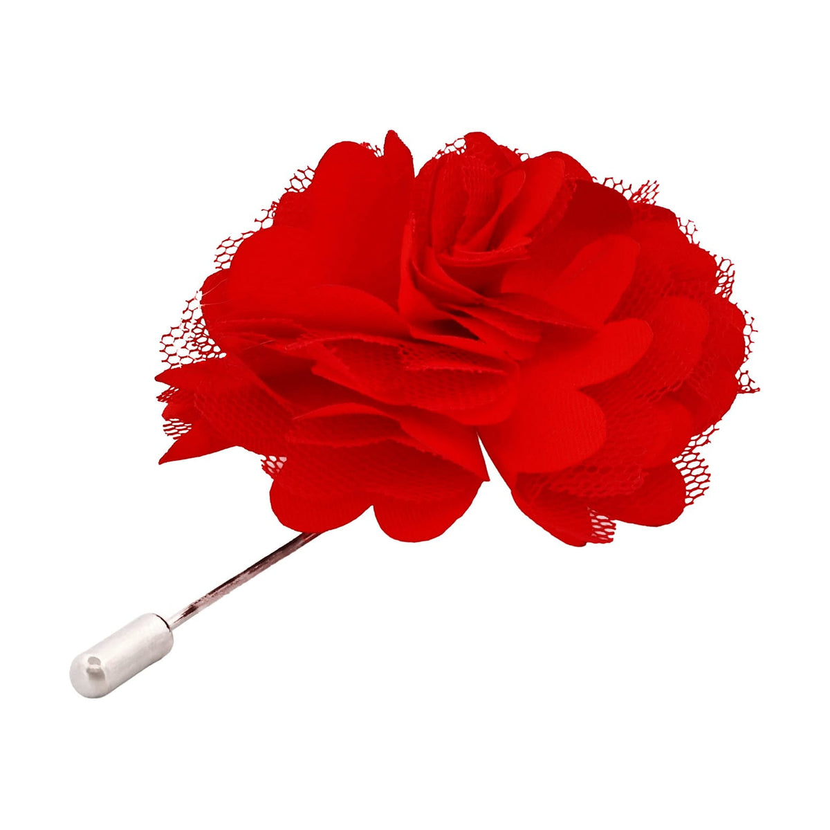 Red Flower Lapel Pin