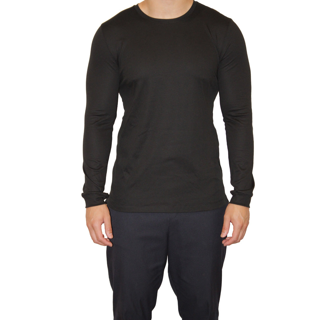 MCKINNON & CO Plain Jersey Long Sleeve T-Shirt BLACK