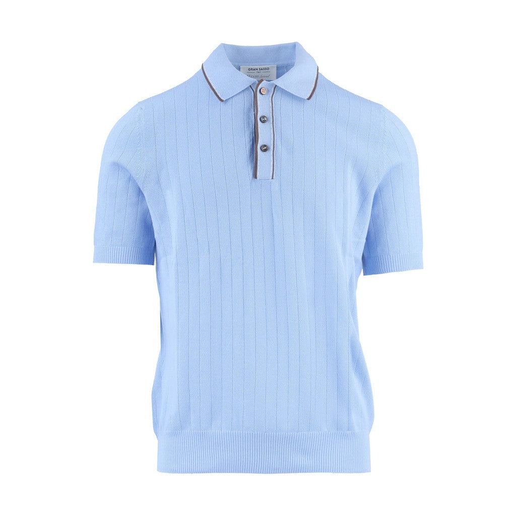 GRAN SASSO Cotton Tennis Polo SKY BLUE