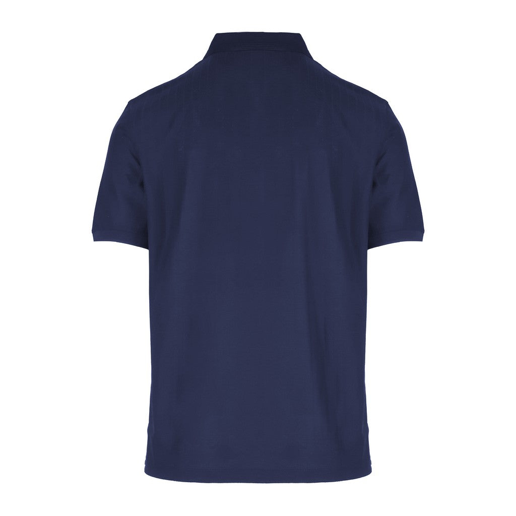 CORNELIANI Herringbone Cotton Polo NAVY