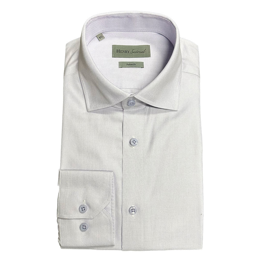 HENRY SARTORIAL Non-Iron Fashion Fit 100s Cotton Shirt PURPLE