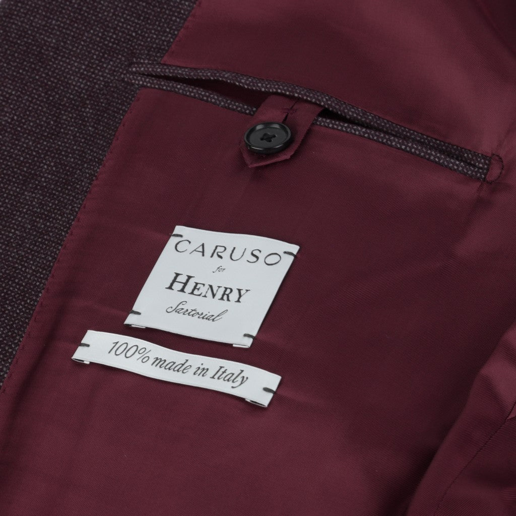 HENRY SARTORIAL X CARUSO Norma Single Breasted Notch Blazer DARK BURGUNDY REG