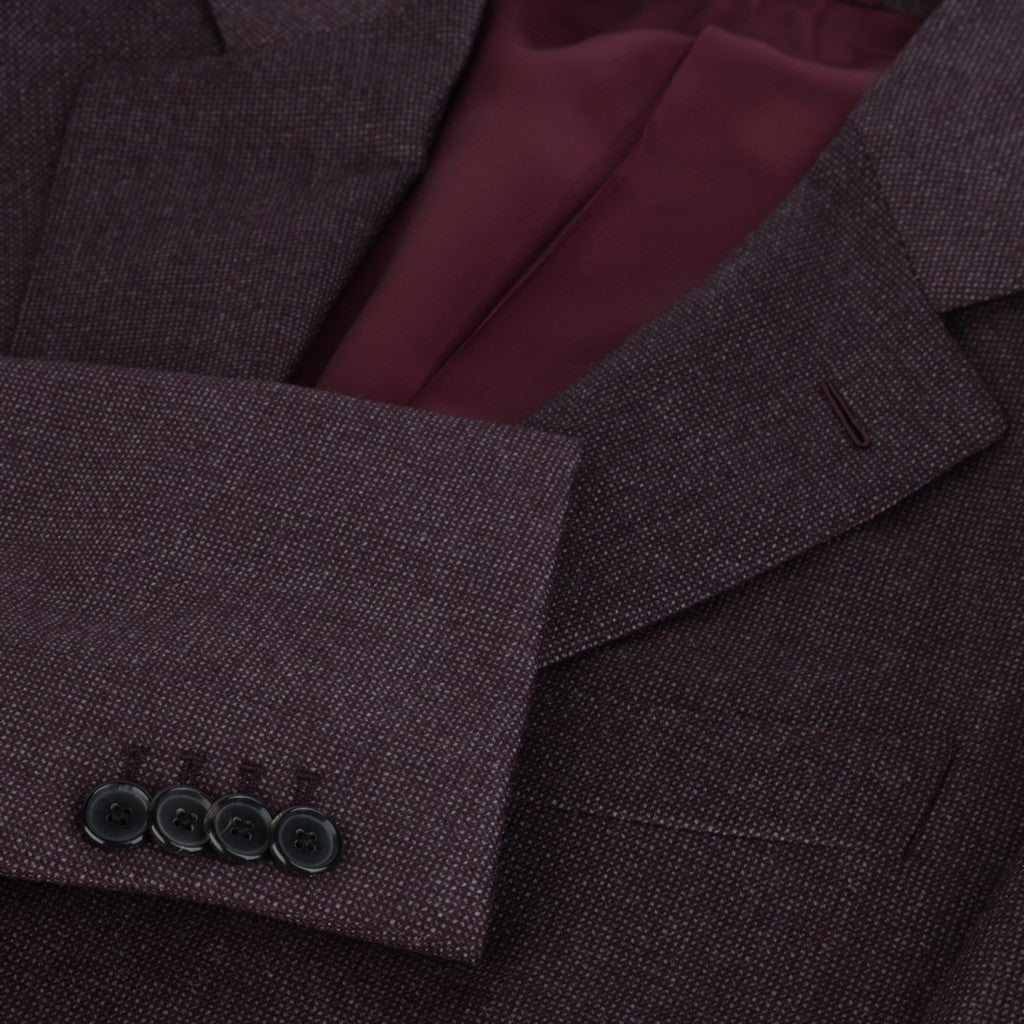 HENRY SARTORIAL X CARUSO Norma Single Breasted Notch Blazer DARK BURGUNDY REG