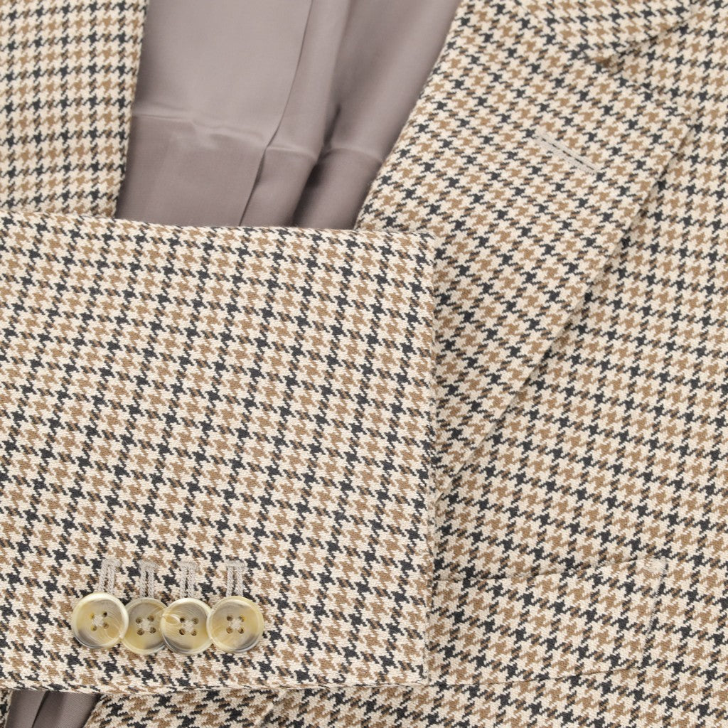 Sartorial Edge Rogna Houndstooth Virgin Wool Blazer BEIGE