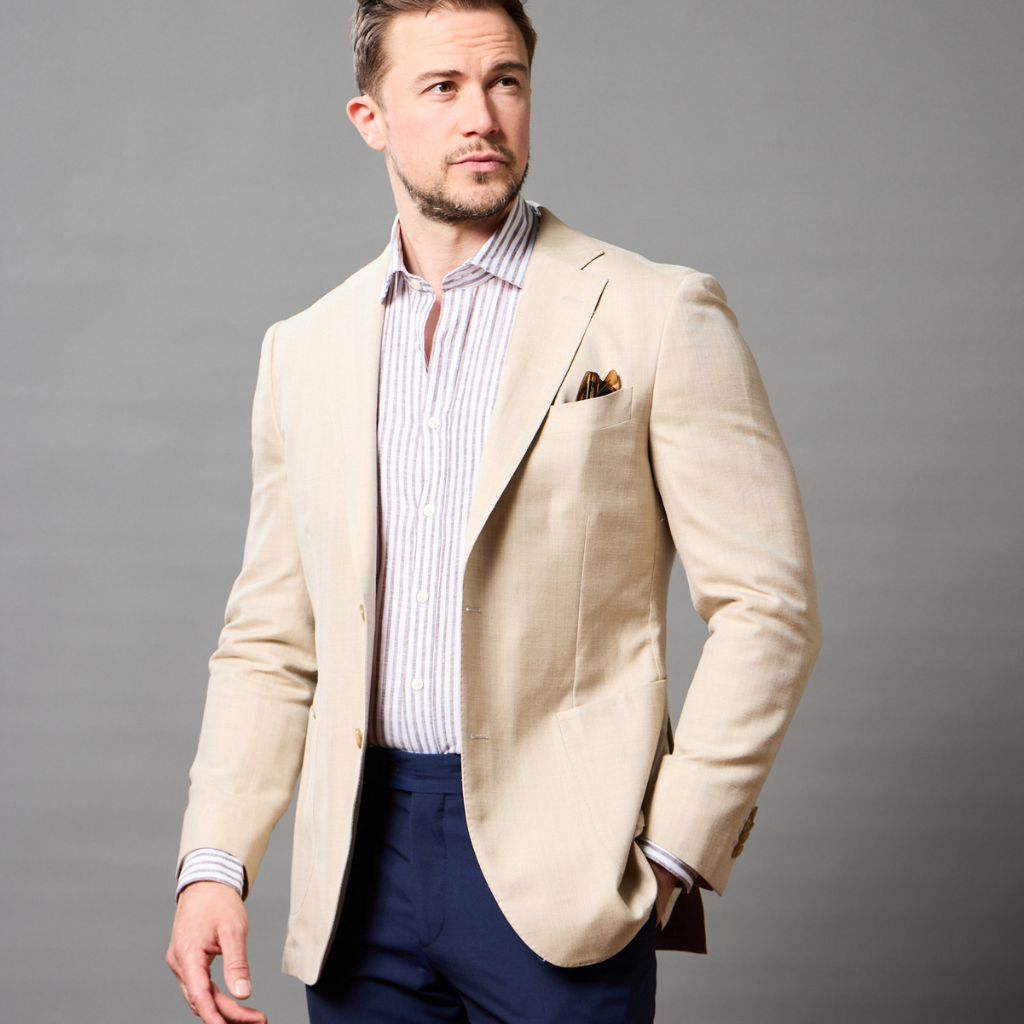 SARTORIAL EDGE Slim Stretch Blazer ECRU REG