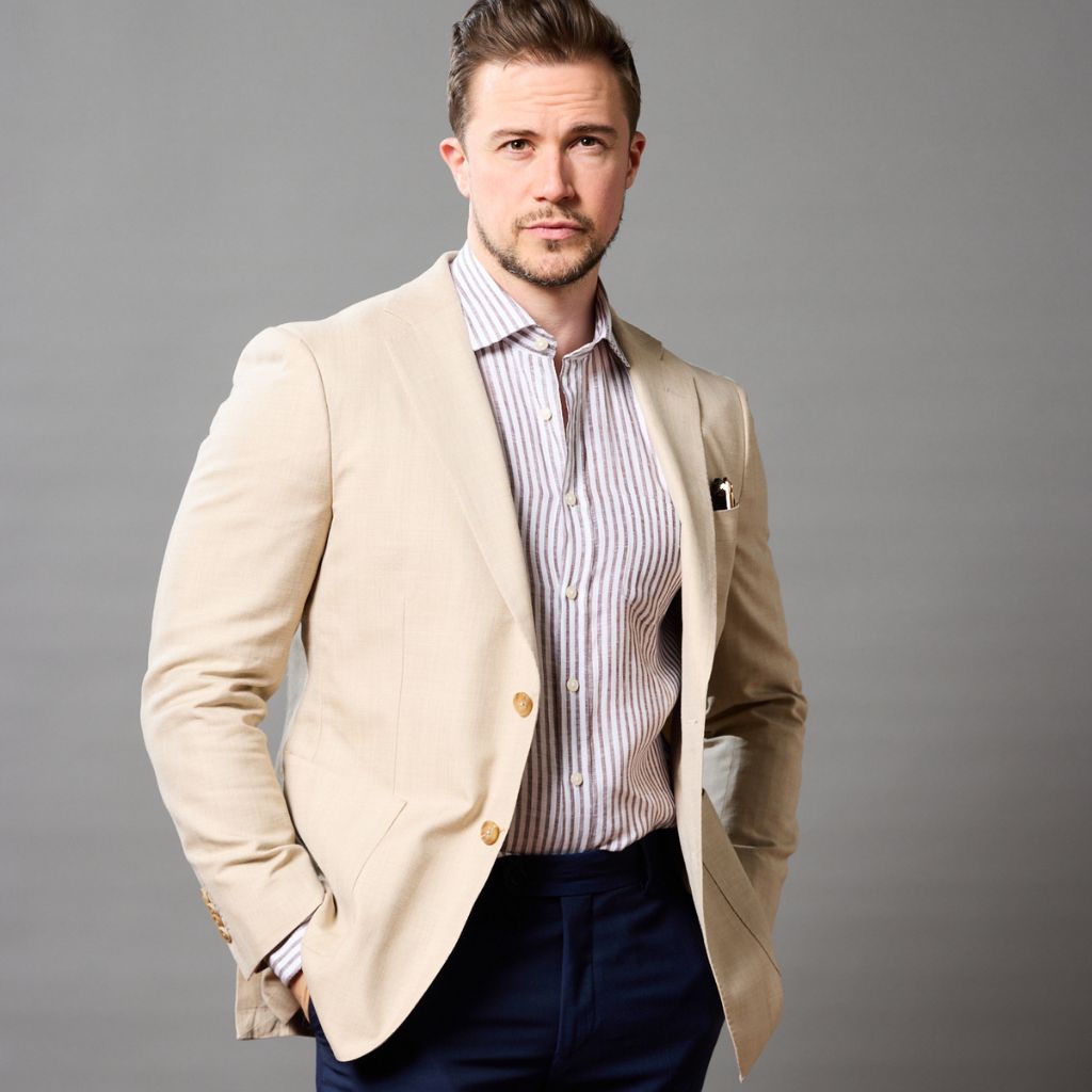 SARTORIAL EDGE Slim Stretch Blazer ECRU REG