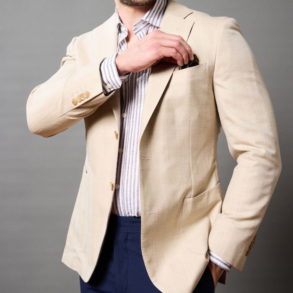 SARTORIAL EDGE Slim Stretch Blazer ECRU REG