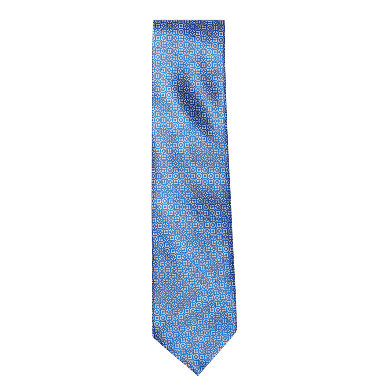STEFANO RICCI 100% Silk Tie BLUE/BEIGE