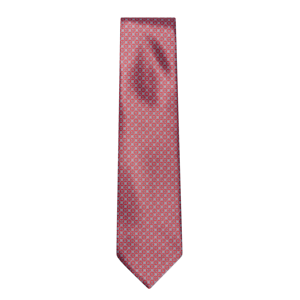 STEFANO RICCI Silk Tie RED/GREY