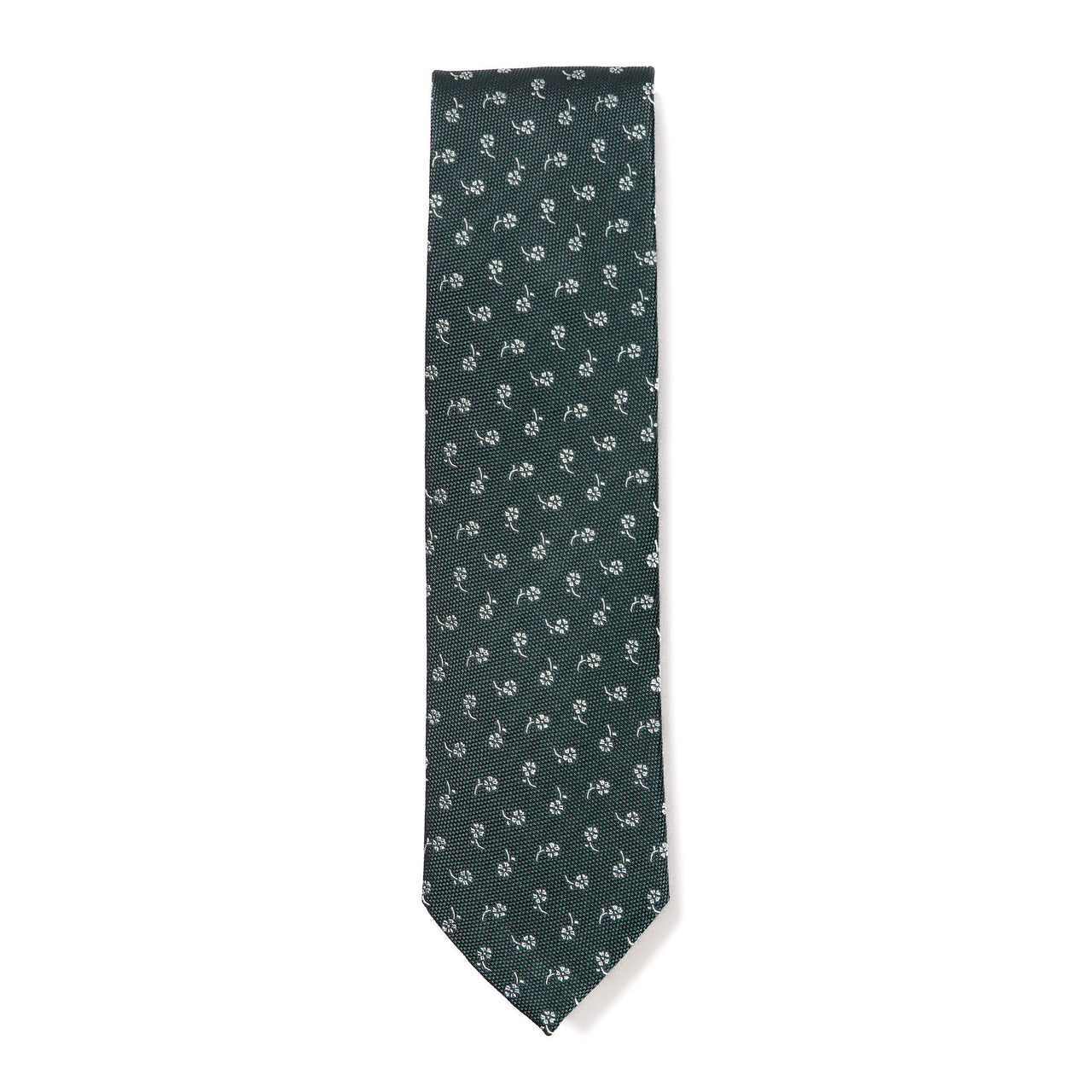 HENRY SARTORIAL X CANTINI Floral Silk Tie OLIVE