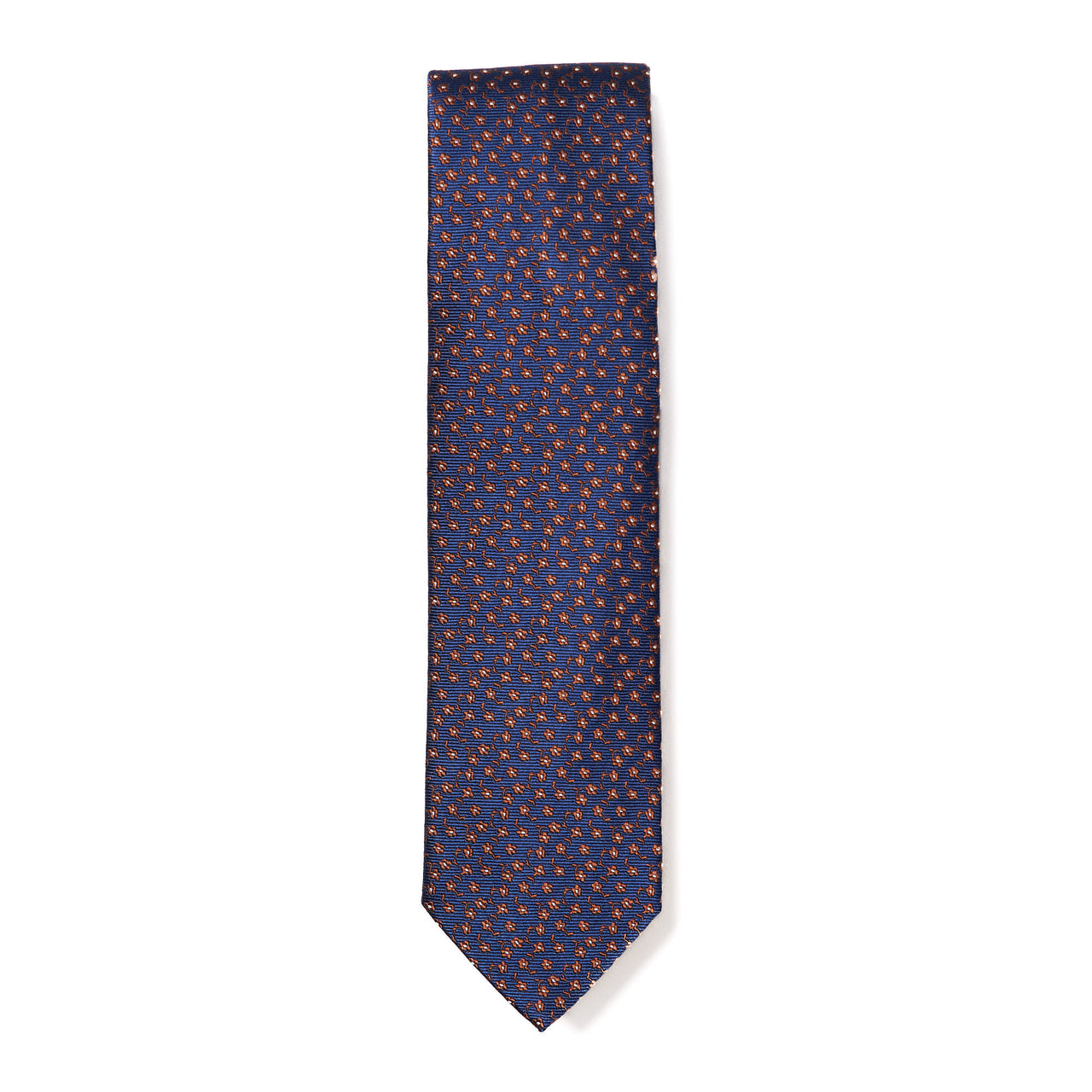 HENRY SARTORIAL X CANTINI Floral Silk Tie NAVY/BROWN