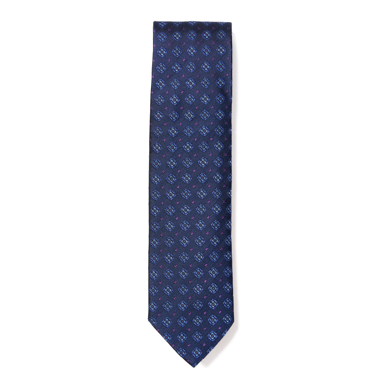 HENRY SARTORIAL X CANTINI Woven Silk Tie NAVY/BLUE