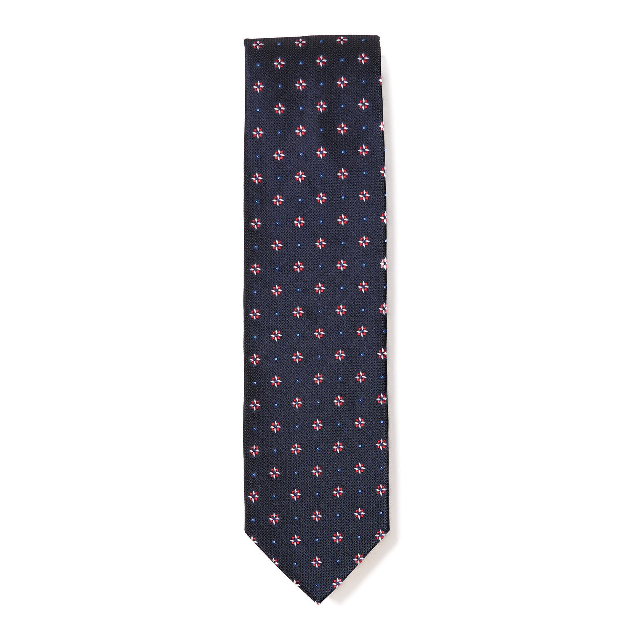 HENRY SARTORIAL X CANTINI Woven Silk Tie BLACK/RED