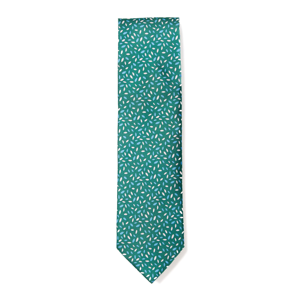 HENRY SARTORIAL X CANTINI Printed Silk Tie GREEN