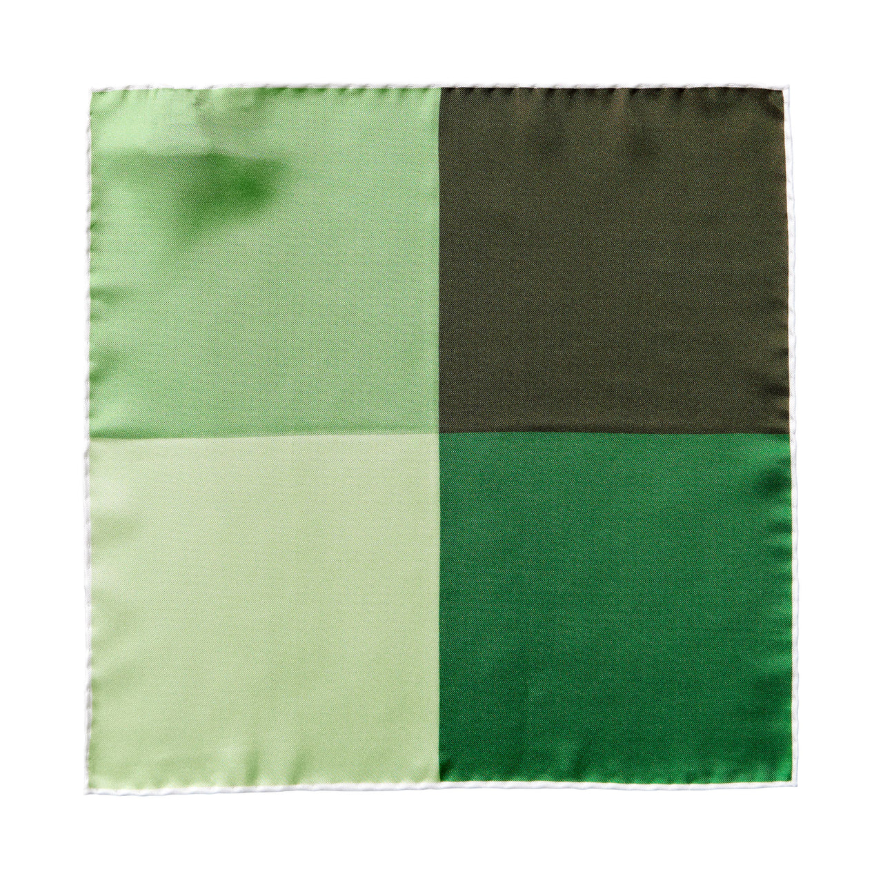 HENRY SARTORIAL X CANTINI Colour Block Pocket Square GREEN MULTI