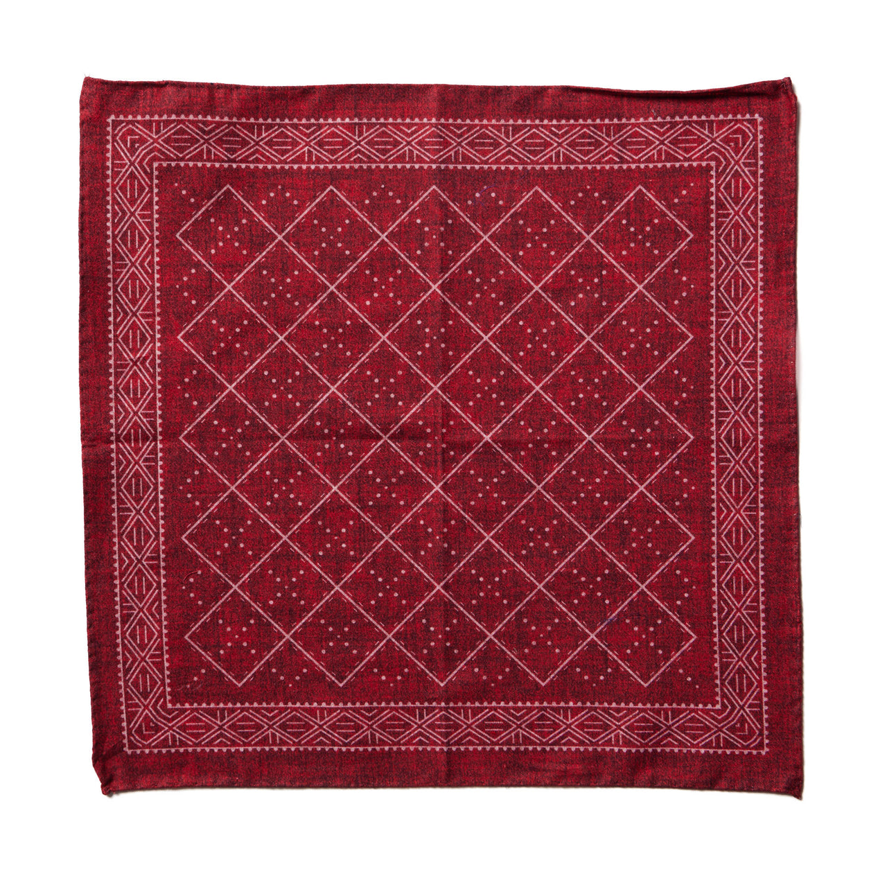 HENRY SARTORIAL X CANTINI Cotton Pocket Square RED