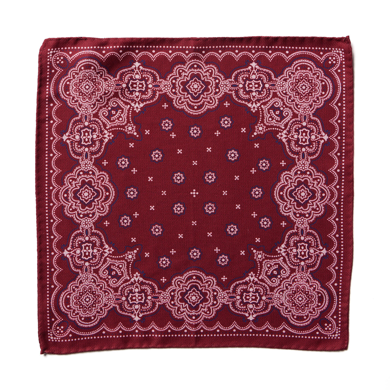 HENRY SARTORIAL X CANTINI Silk Pocket Square RED
