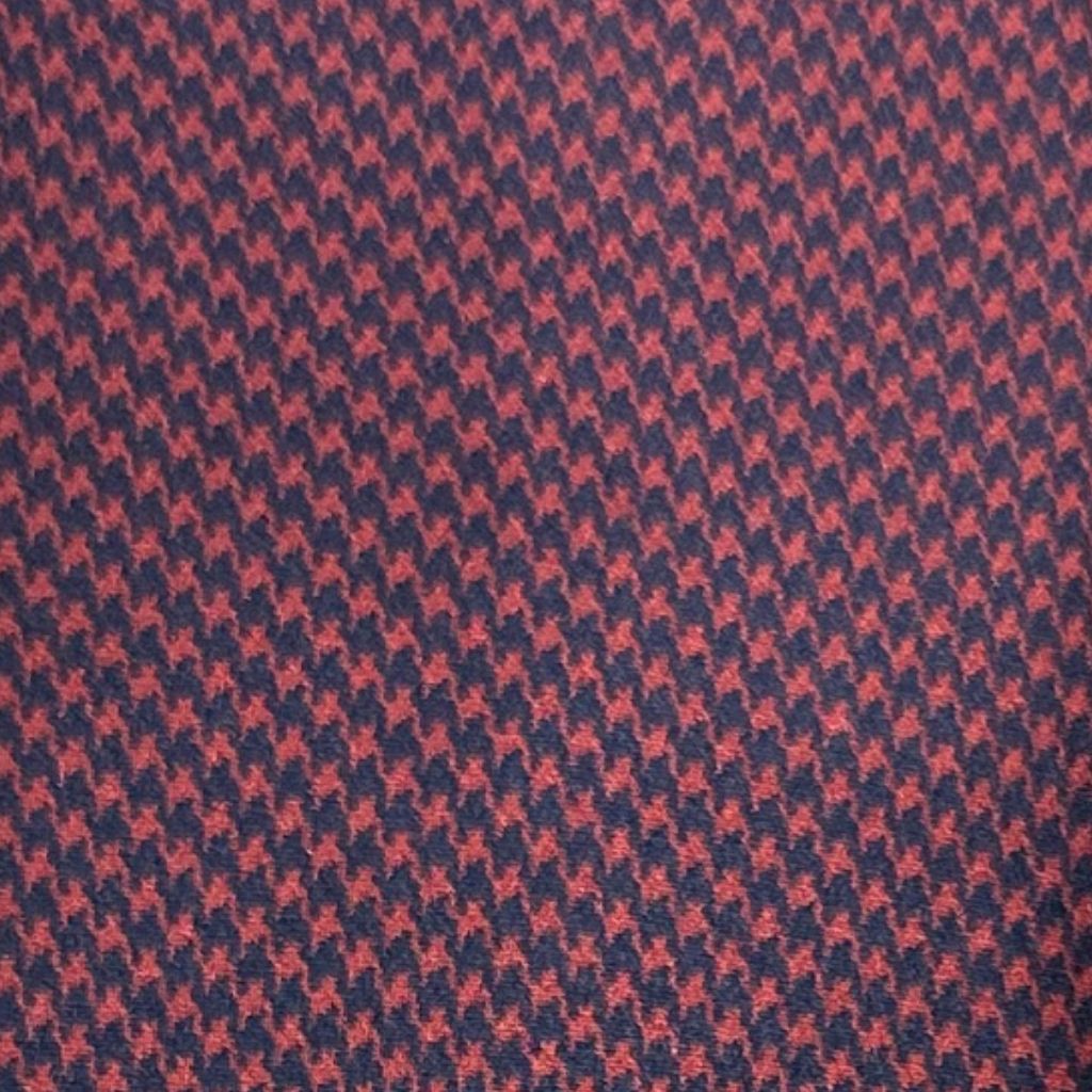 CORNELIANI Houndstooth Silk Tie RED/NAVY