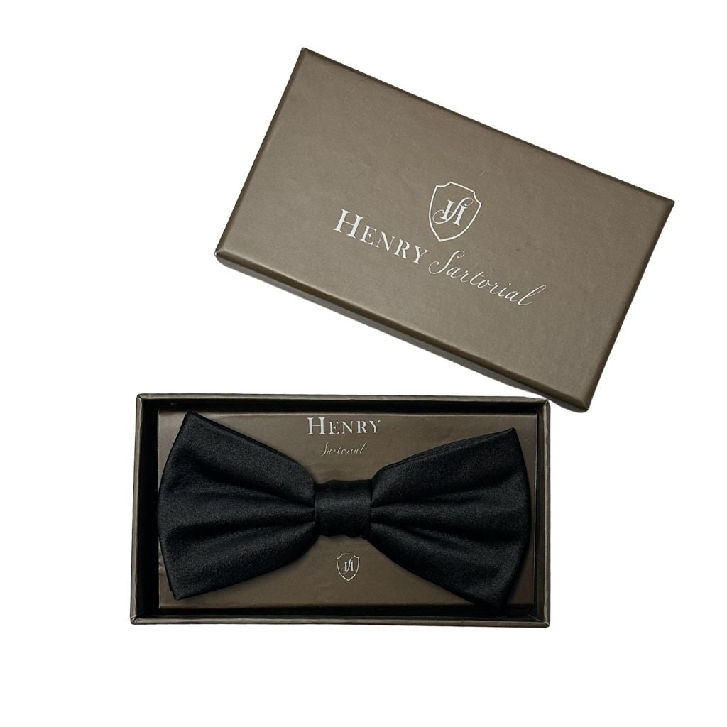 HENRY SARTORIAL Silk Textured Bowtie BLACK