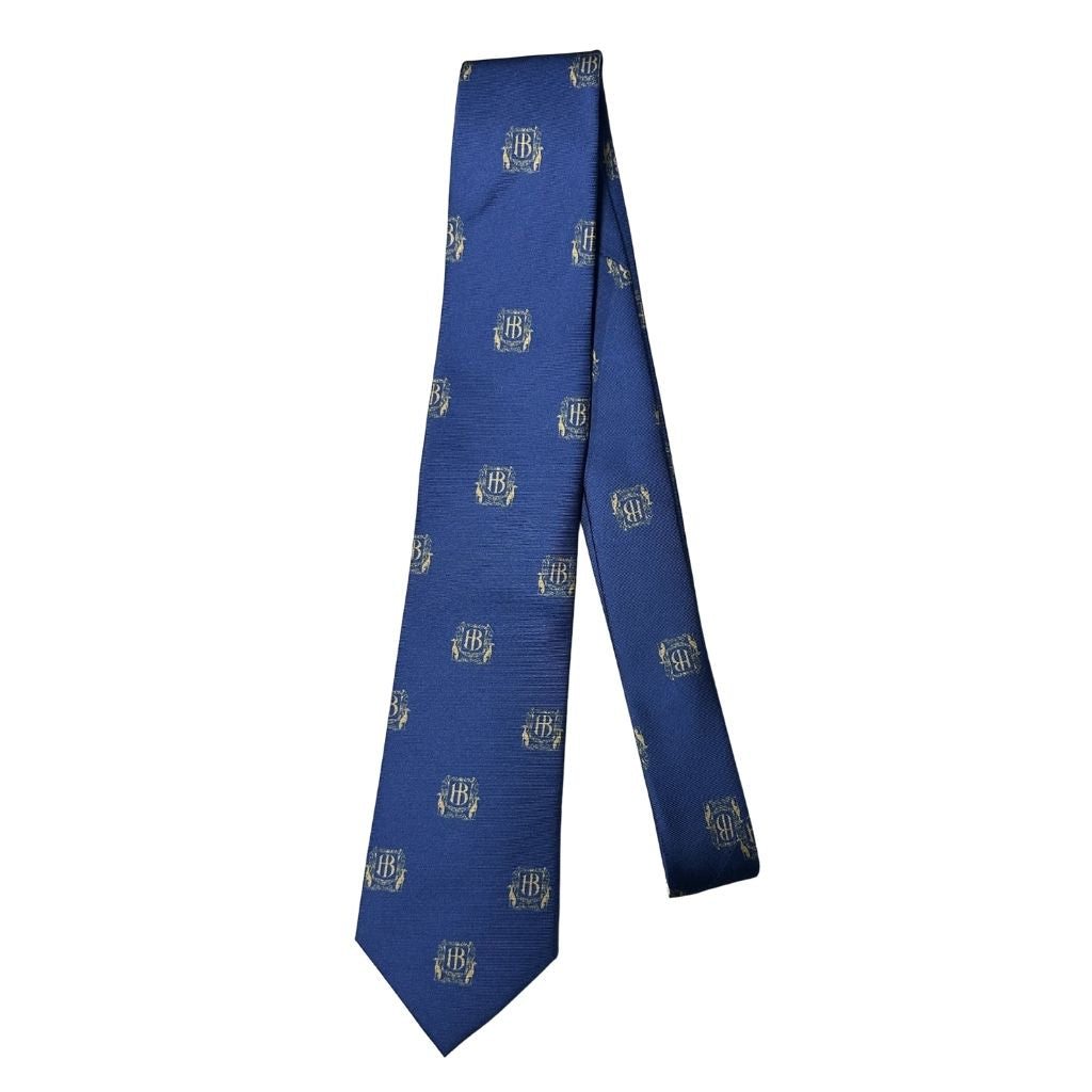 HENRY BUCKS Crest Print Tie NAVY