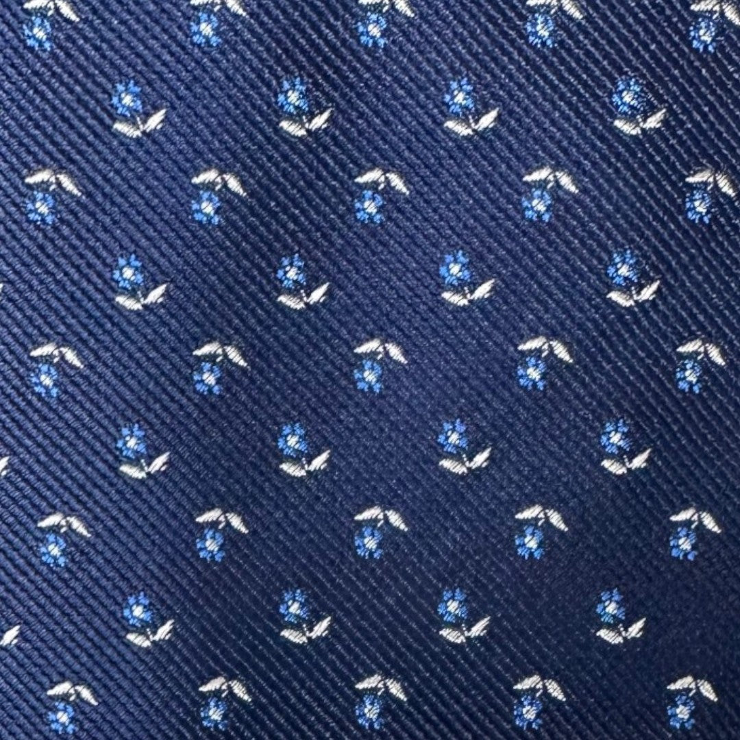 HENRY SARTORIAL X CANTINI Silk Woven Tie NAVY/BLUE