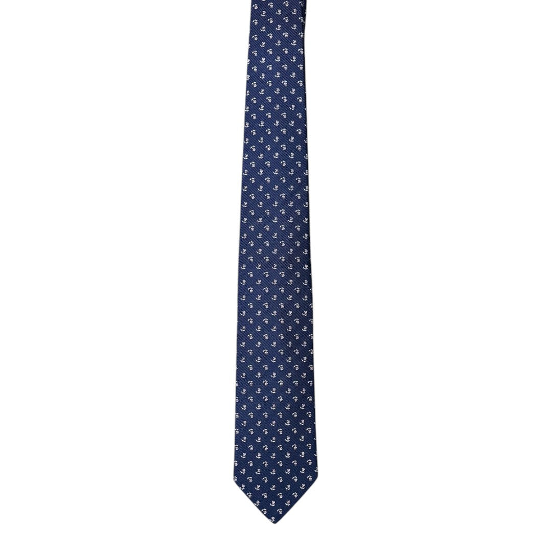 HENRY SARTORIAL X CANTINI Silk Woven Tie NAVY/PINK