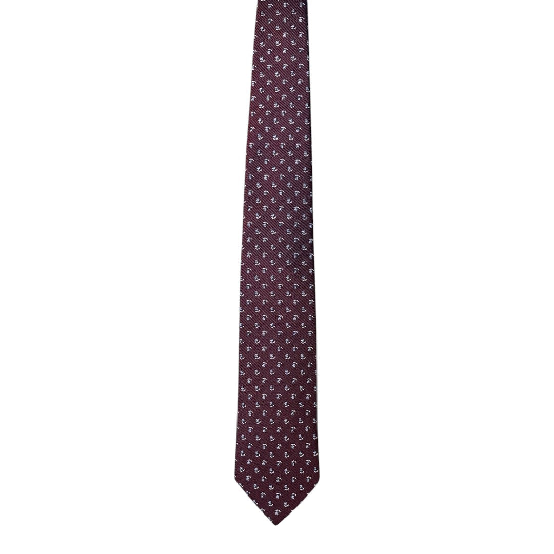 HENRY SARTORIAL X CANTINI Silk Woven Tie RED