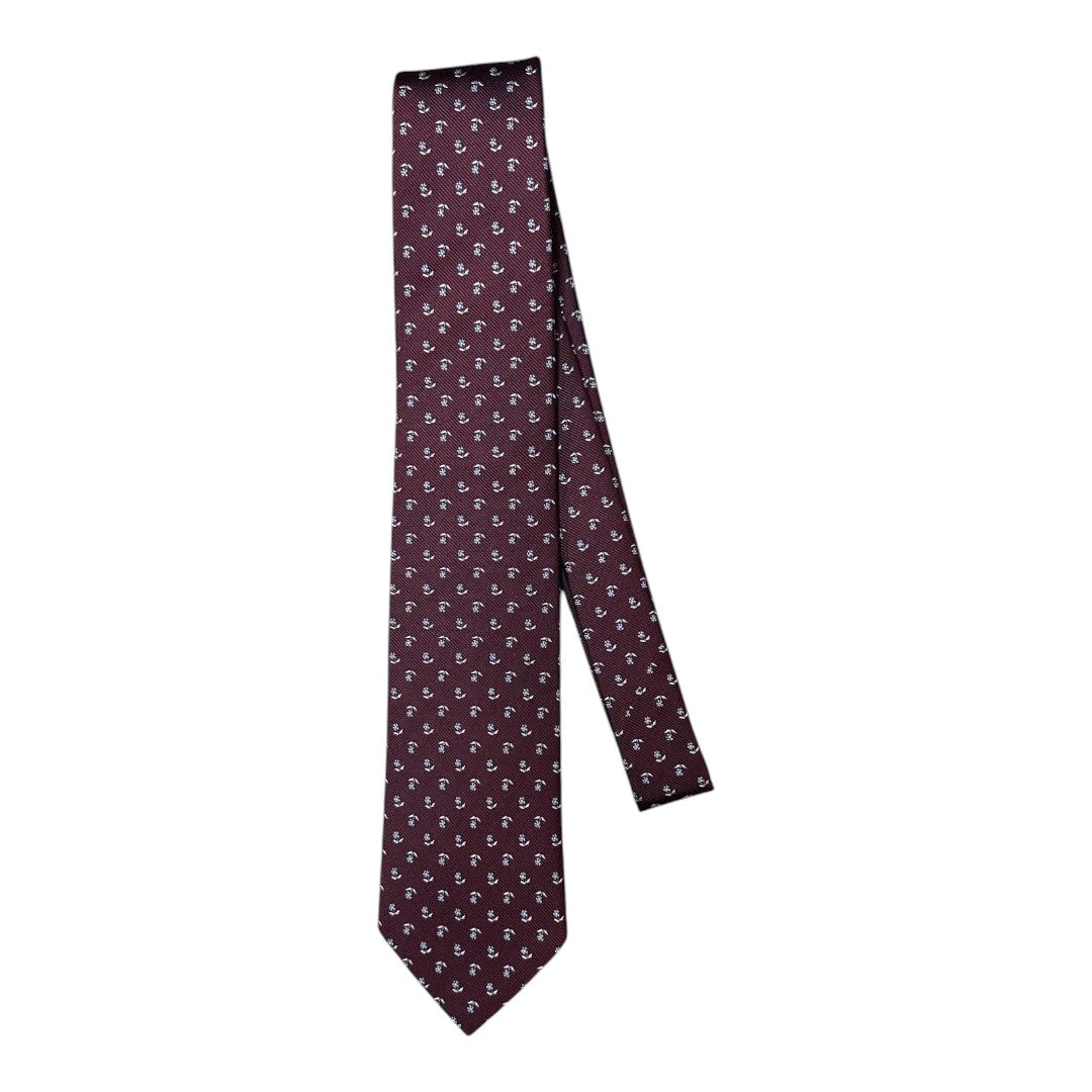 HENRY SARTORIAL X CANTINI Silk Woven Tie RED