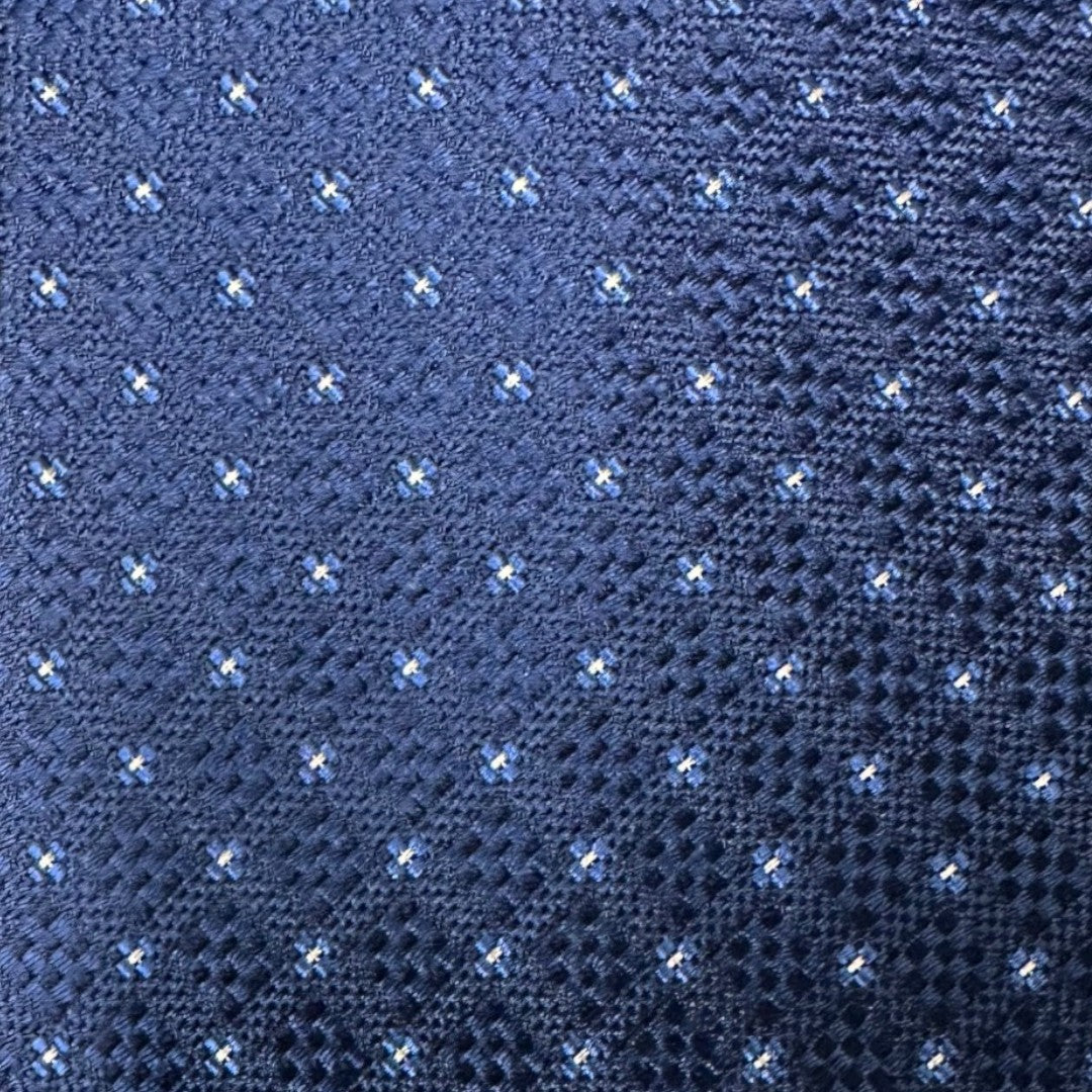 HENRY SARTORIAL X CANTINI Silk Woven Tie BLUE