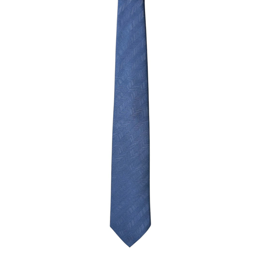 HENRY SARTORIAL X CANTINI Silk Woven Tie CERULEAN