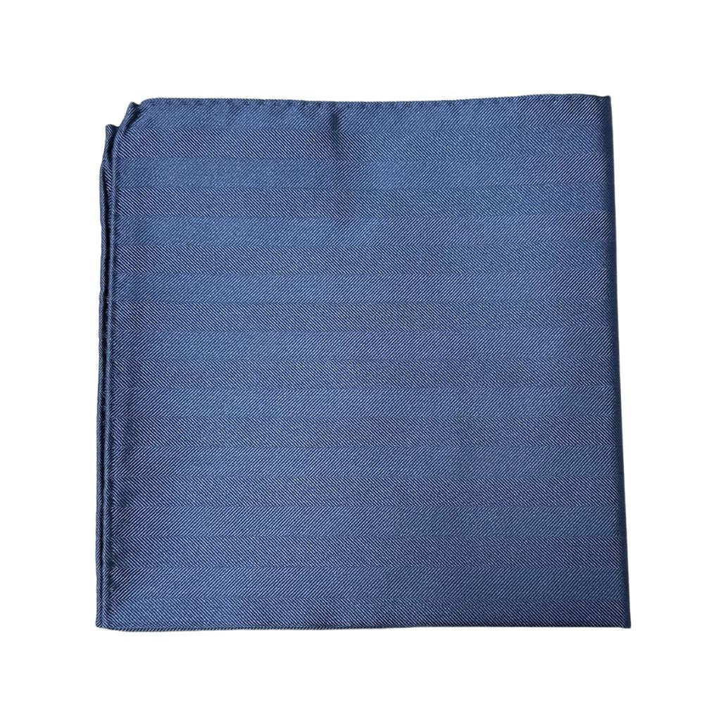 HENRY SARTORIAL X CANTINI Silk Woven Pocket Square CERULEAN