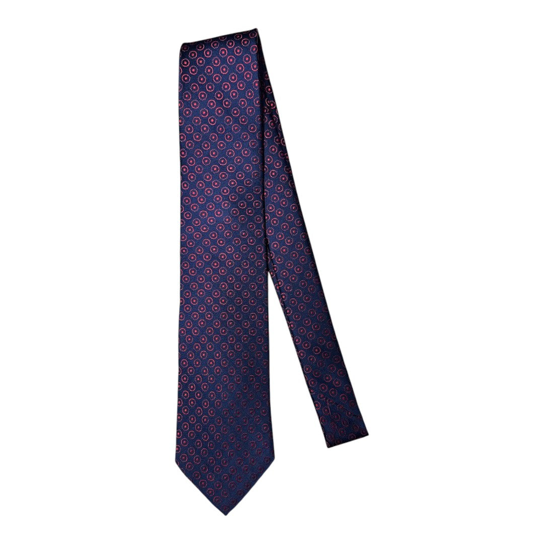 HENRY SARTORIAL X CANTINI Silk Woven Tie RED