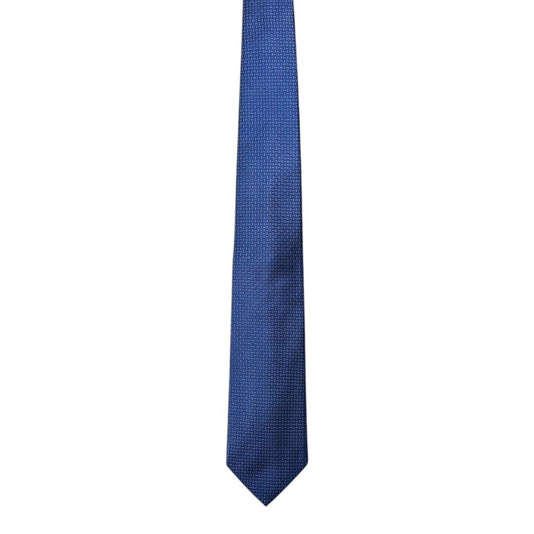 HENRY SARTORIAL X CANTINI Silk Woven Tie BLUE