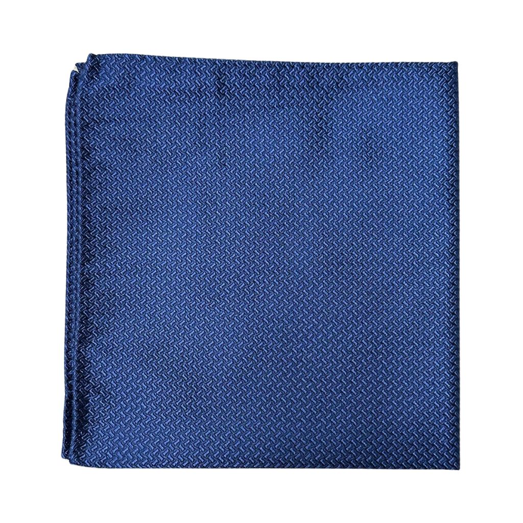 HENRY SARTORIAL X CANTINI Silk Woven Pocket Square BLUE