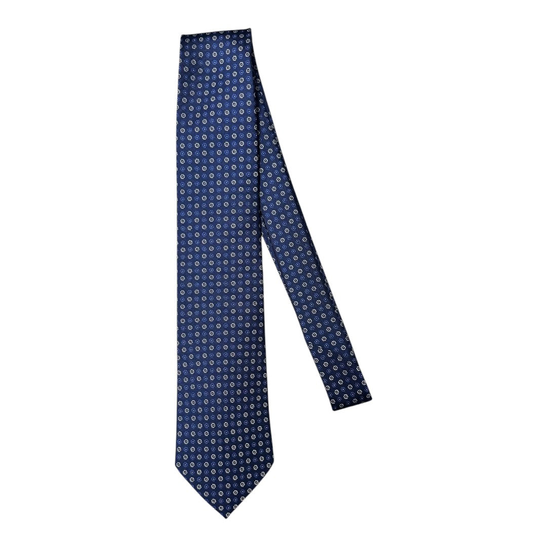 HENRY SARTORIAL X CANTINI Silk Woven Tie BLUE