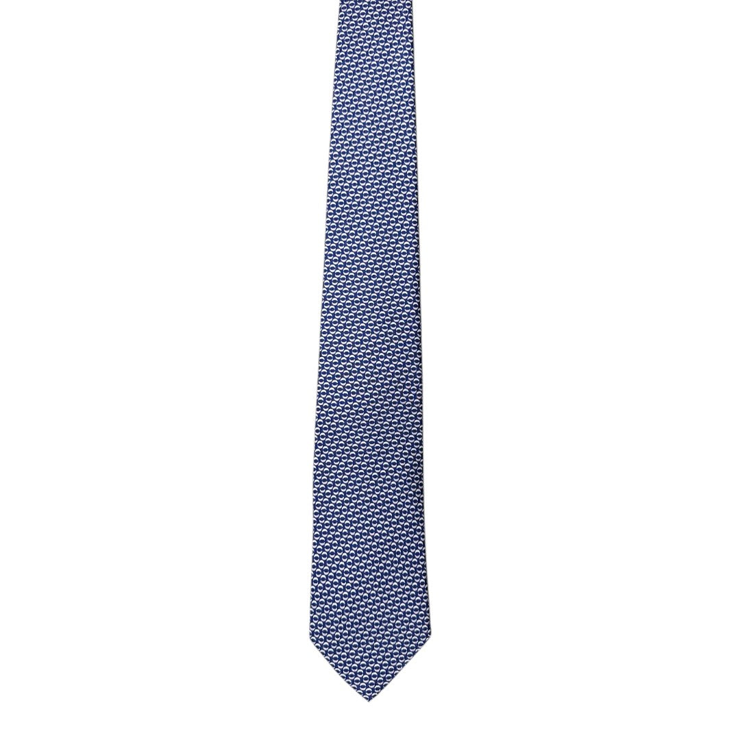 HENRY SARTORIAL X CANTINI Silk Printed Tie NAVY/PINK