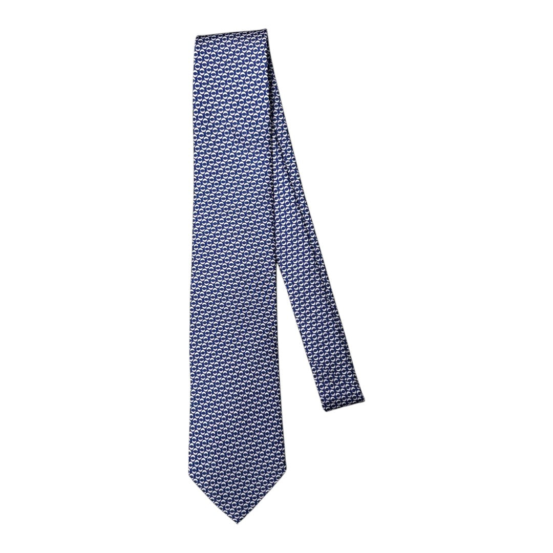 HENRY SARTORIAL X CANTINI Silk Printed Tie NAVY/PINK