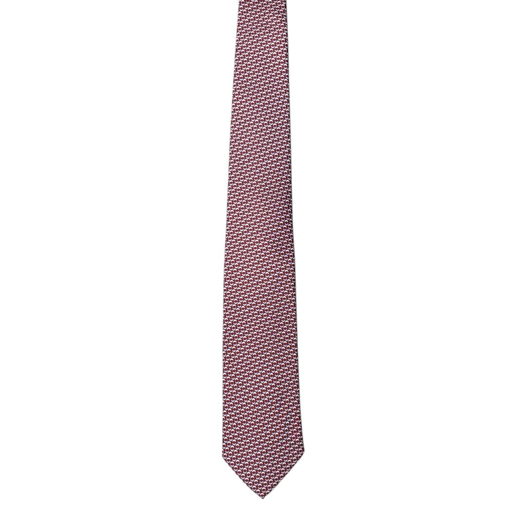 HENRY SARTORIAL X CANTINI Silk Printed Tie WINE