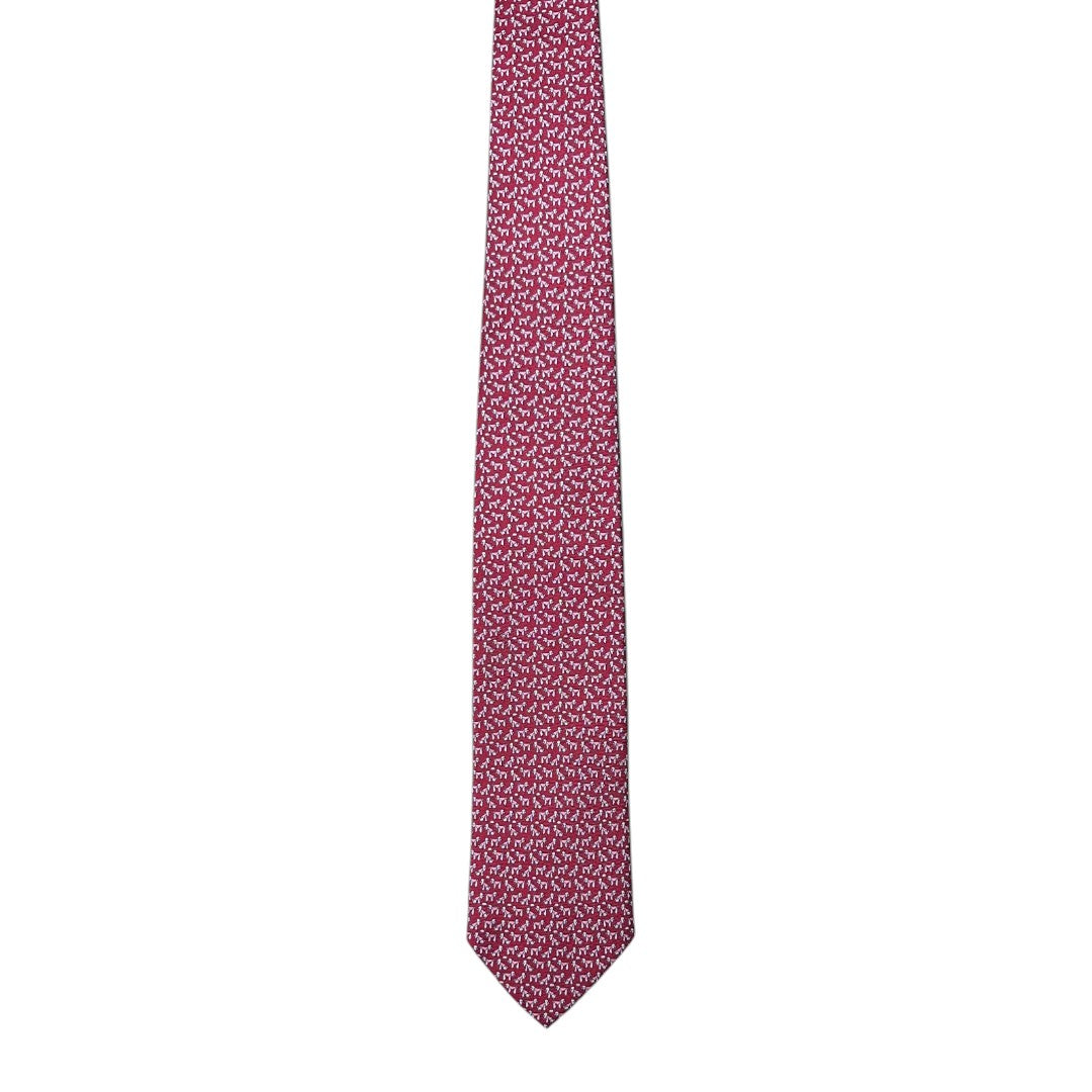 HENRY SARTORIAL X CANTINI Silk Printed Tie MAGENTA