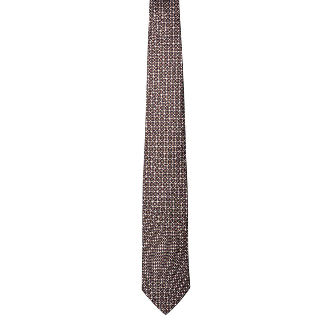 HENRY SARTORIAL X CANTINI Silk Printed Tie RED