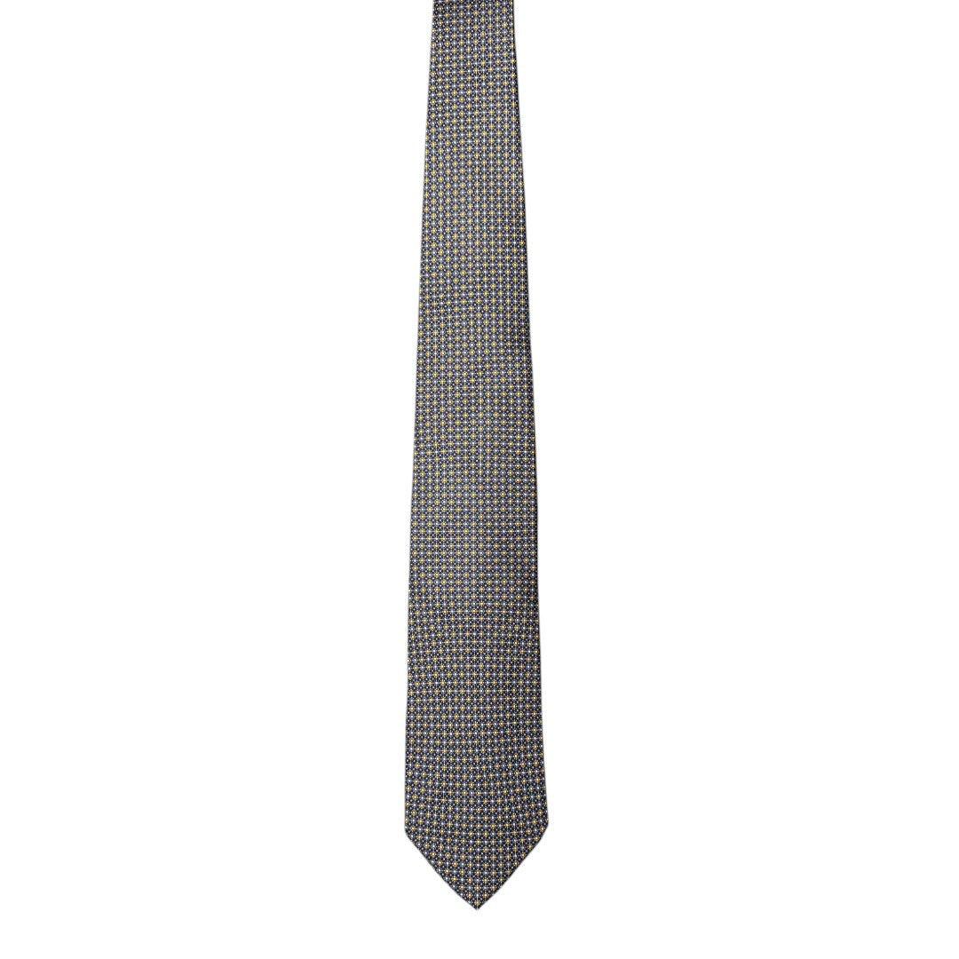 HENRY SARTORIAL X CANTINI Silk Printed Tie YELLOW