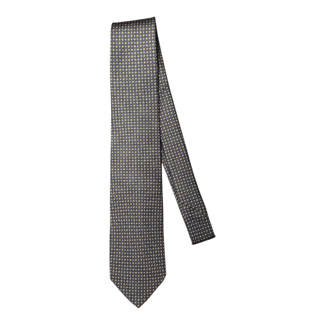 HENRY SARTORIAL X CANTINI Silk Printed Tie YELLOW