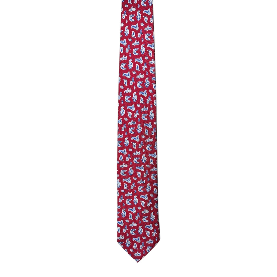 HENRY SARTORIAL X FLORENCE STYLE Twill Large Paisley Tie RED