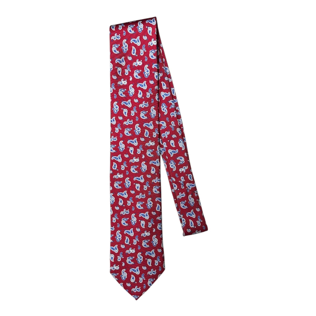 HENRY SARTORIAL X FLORENCE STYLE Twill Large Paisley Tie RED