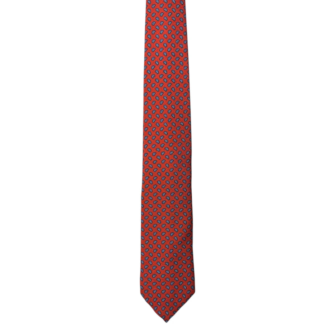 HENRY SARTORIAL X FLORENCE STYLE Twill Small Paisley Tie RED